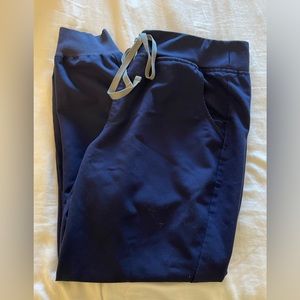 Figs high waisted jogger scrub pants, navy blue, size medium petite